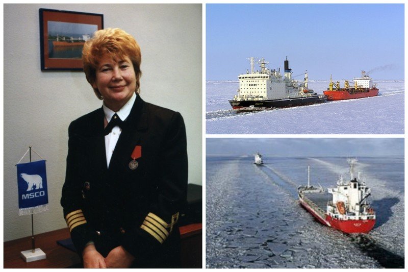 Людмила Тибряева - первая в Мурманском морском пароходстве женщина - арктический капитан