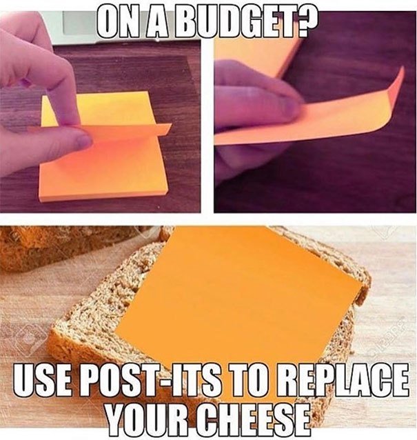 Бюджетный вариант: используйте стикеры, чтобы заменить сыр на бутерброде 