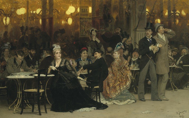 Если говорить о настоящем искусстве, к слову, картина Репина "Парижское кафе" ушла за 7 383 201 долларов 