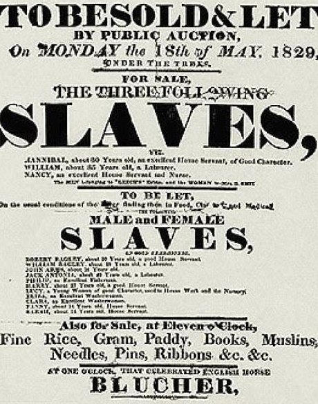 Объявление о продаже рабов от 18 мая 1829 года  аукцион, история, продажа, прошлое, раб, сша, фотография