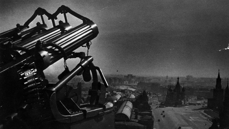 Пулемётная установка на крыше гостиницы "Москва" 1941-42гг