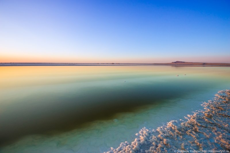 Рассвет на озере Баскунчак