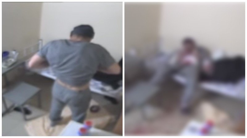 В интернет попало видео, как дагестанец сам себе делал харакири в СИЗО