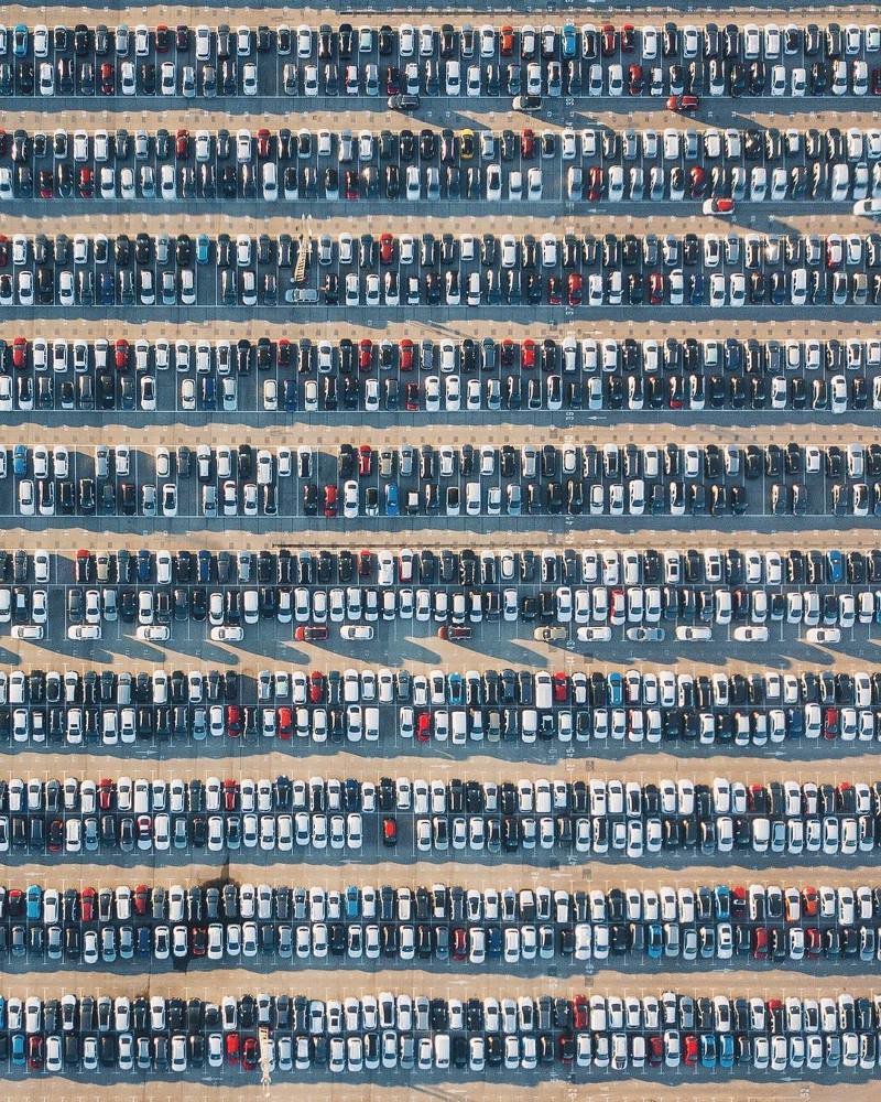 4. Вид на парковку в Китае сверху
