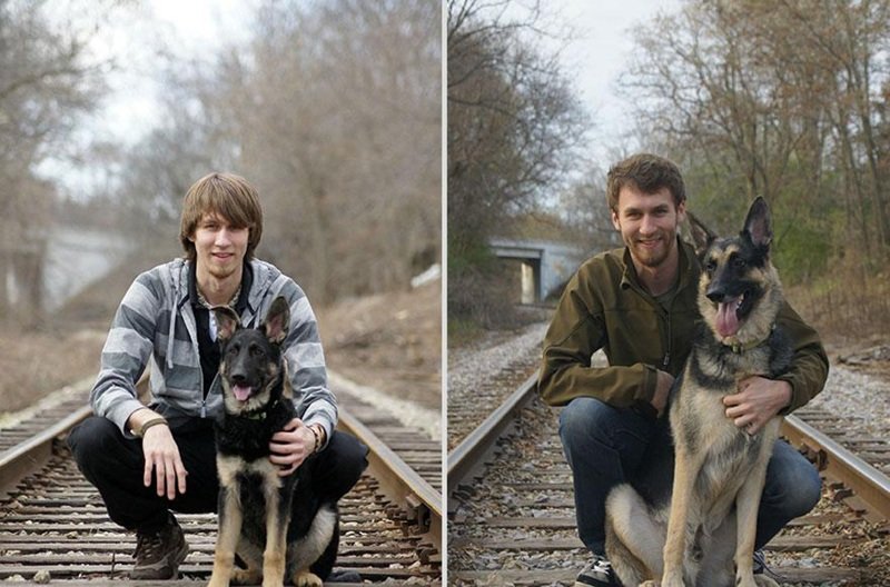 Когда я был щенком: очаровательные фото собак "до и после"