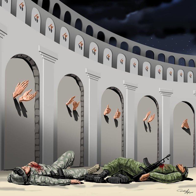 Сильные иллюстрации о проблемах современного общества от Гюндуза Агаева
