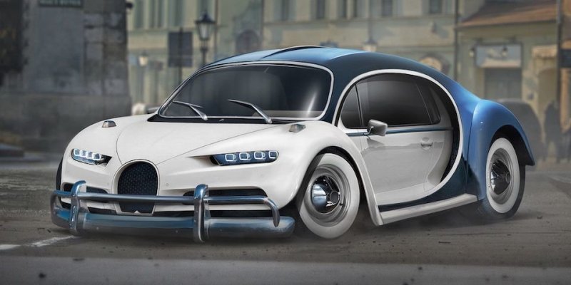 Volkswagen Beetle и Bugatti Chiron