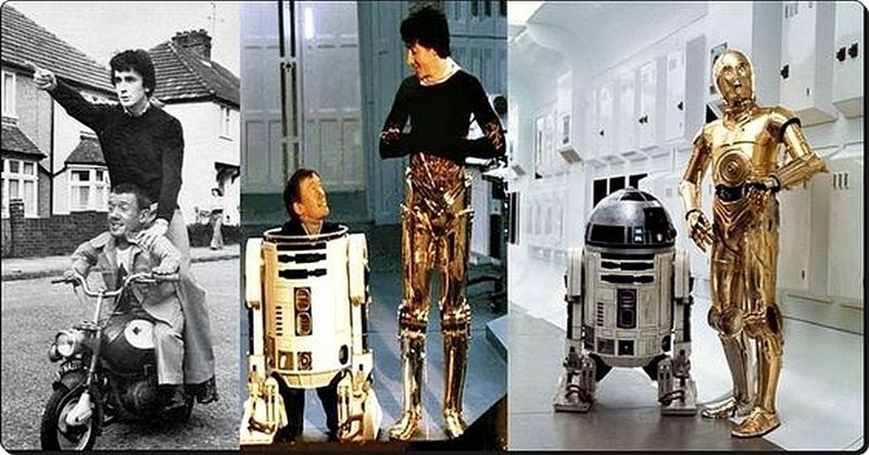Энтони Дэниелс (C-3PO) и Кенни Бейкер (R2-D2). "Звездные войны"