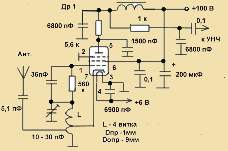 Низковольтный ламповый сверхрегенеративный FM-приемник без выходного трансформатора / Хабр