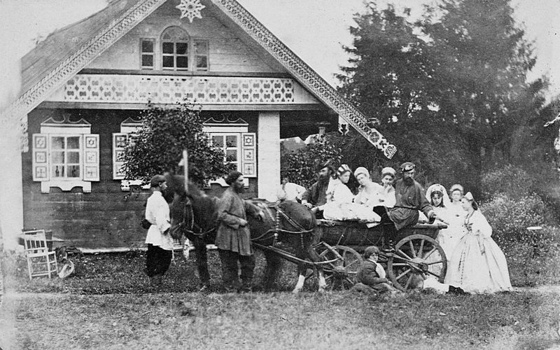 Свадьба в деревне. Российская империя. 1870-е. Фото Вильям Каррик.