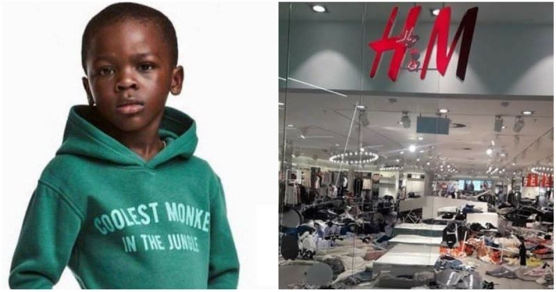 Обиженные расистским дизайном детской толстовки жители ЮАР громят магазин H&M