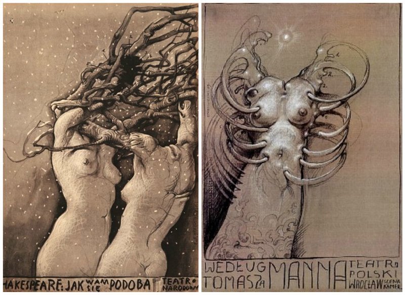 Польские театральные  плакаты (Францишек Старовейский) начала 20-го века