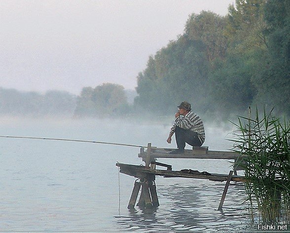 Рыбак сидит картинка