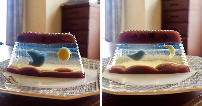 Изысканный десерт из Японии с анимированным изображением внутри
