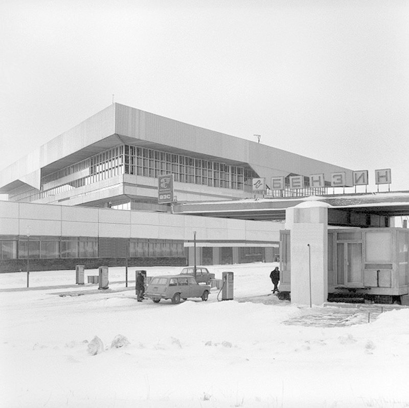 Вид на СТОА ВАЗ со стороны Проектируемого проезда. 1977 год.