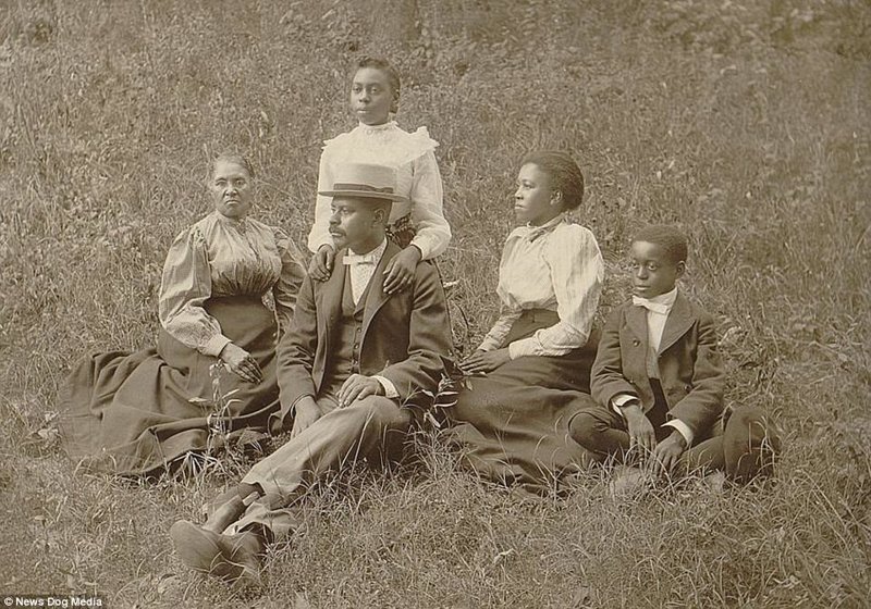Семья афроамериканцев в штате Джорджия, США