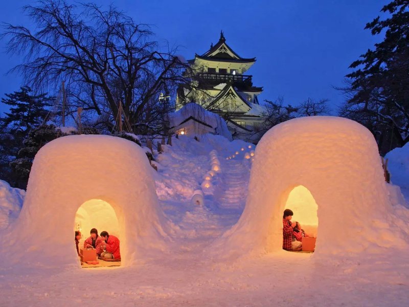 Снежные домики в Японии