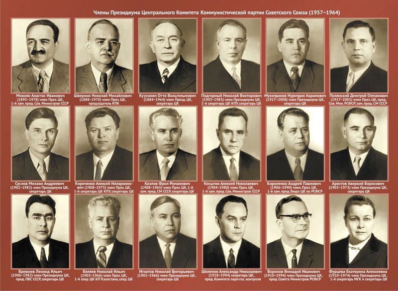 1957-1964. Президиум центрального комитета Коммунистической партии Советского Союза