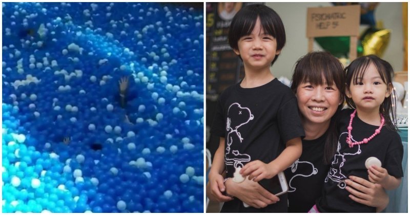 Женщина чуть не утонула в бассейне с шариками в Сингапуре 