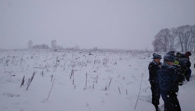 Спасатели на месте крушения Ан-148 в Московской области, 11 февраля 2018 года
