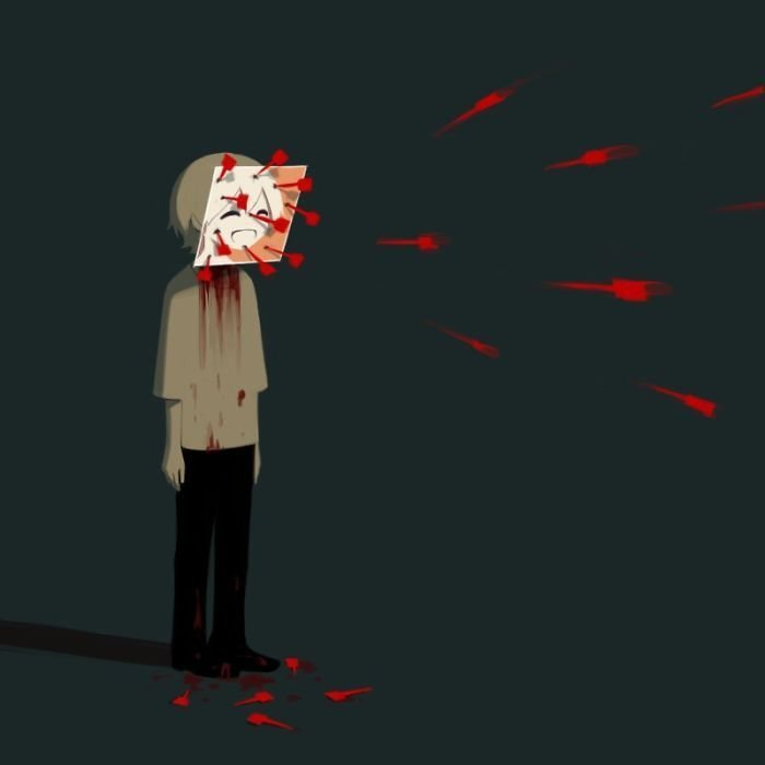 Человеческие чувства и эмоции в иллюстрациях японского художника