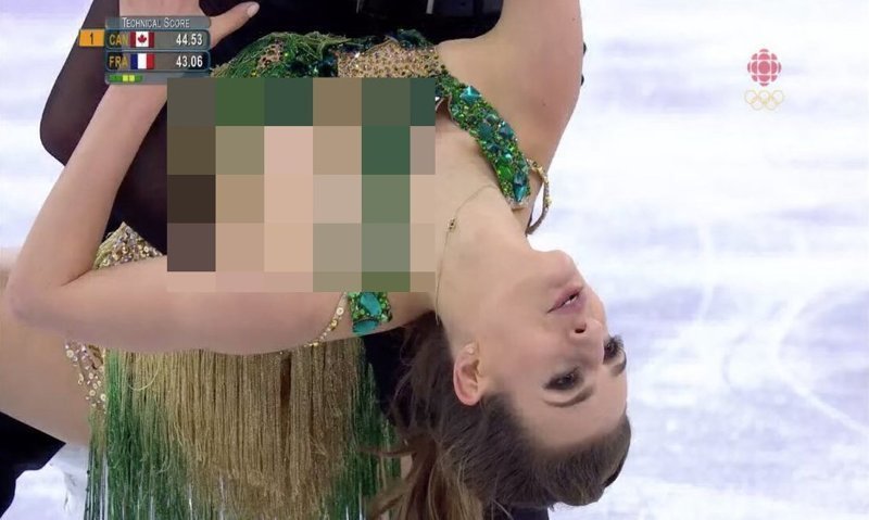 Французская фигуристка оголила грудь на Олимпийских играх