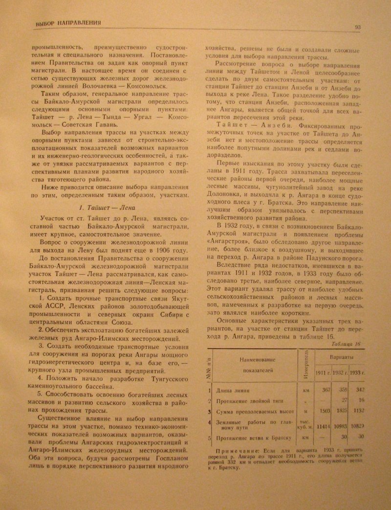 Выбор направления трассы БАМ в довоенный период