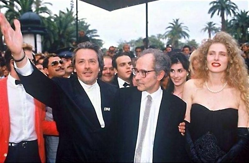 Ален Делон и Жан-Люк Годар на Каннском кинофестивале в 1990 году.