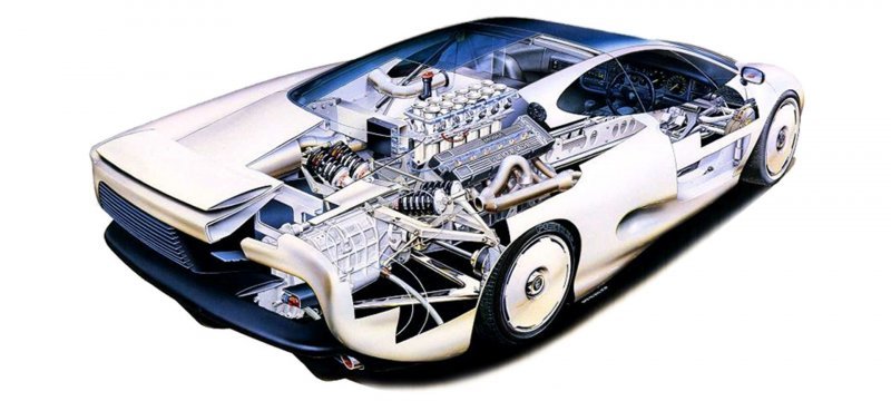 Объём двигателя на концепте составлял 6,2 литра. Он имел два верхних распредвала и по 4 клапана на цилиндр. Мощность была равна 500 л. с.