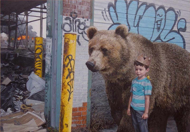Гиперреалистичные картины Кевина Петерсона: дети и животные в городской среде