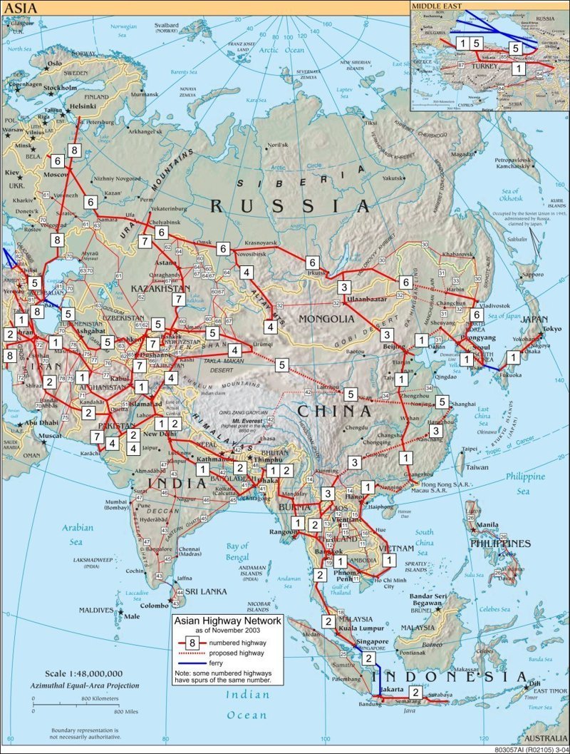 43 млрд. долларов — таков бюджет Международной азиатской сети, проекта улучшения автомагистральной сети в странах Азии. Разве не круто будет "встать" на шоссе где-нибудь за Стамбулом и рвать по хорошим дорогам аж до Токио?!