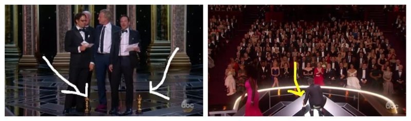 7. Многим награжденным приходилось ставить статуэтки "Оскар" на пол, потому что на сцене не было подиума
