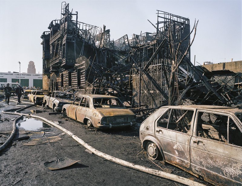 Остатки домов после сильного пожара, 1981