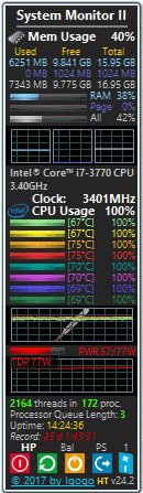 System Monitor II  - новая версия бесплатного гаджета для мониторинга системы