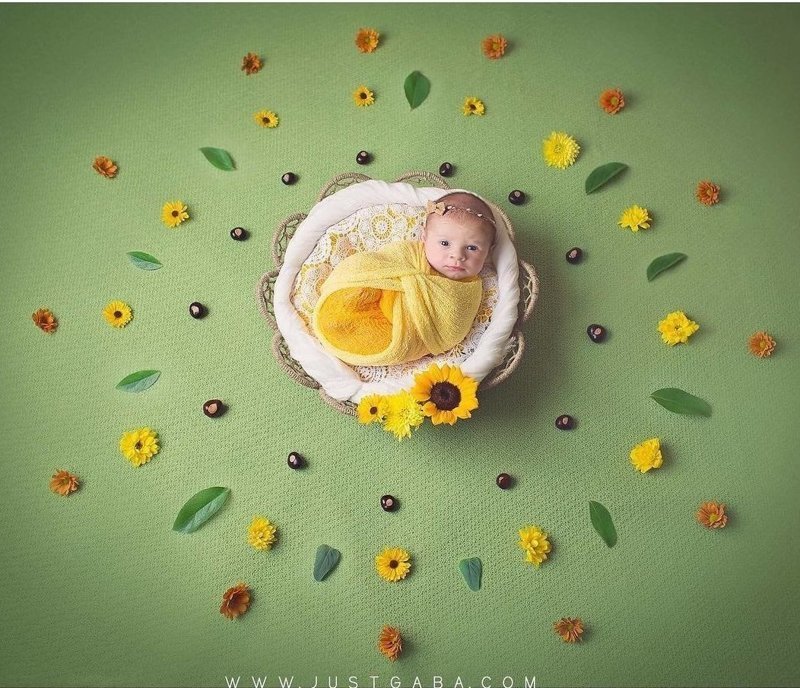 Она фотографирует младенцев в центре мандалы, переосмысливая сакральное изображение