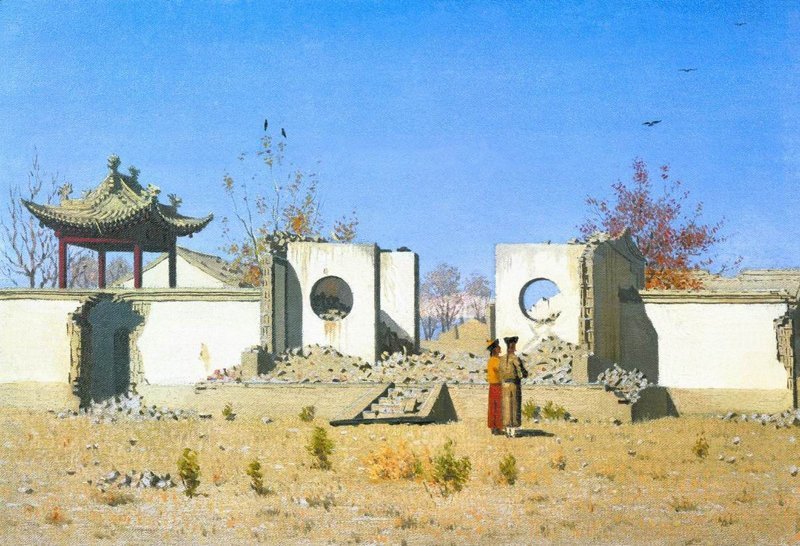 Развалины китайской кумирни. Ак-Кент,  1870,