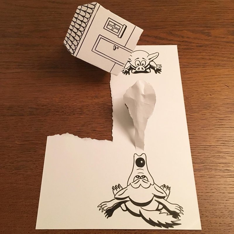Простые и юмористические рисунки, созданные с помощью бумаги и ручки