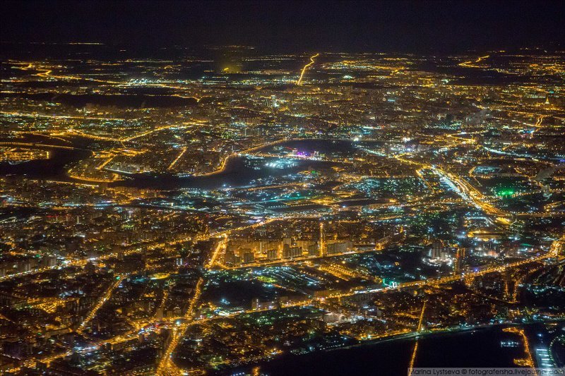 Москва с борта самолёта