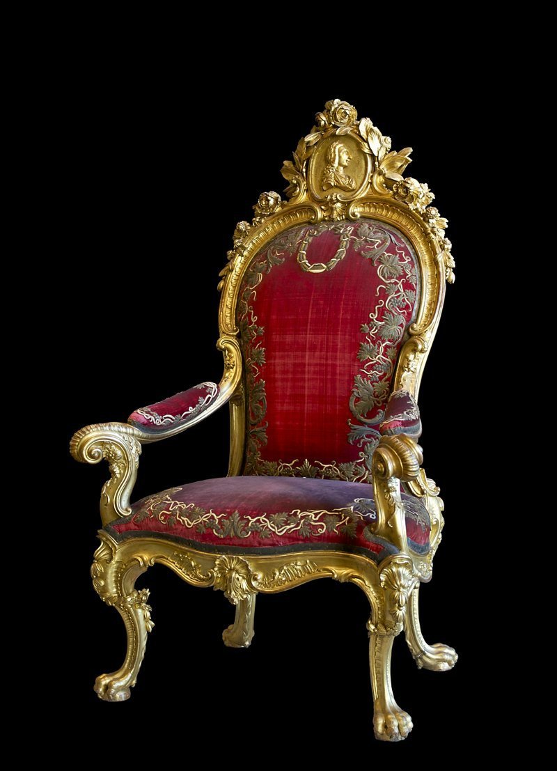 Тронное кресло короля Испании Charles III, около 1750