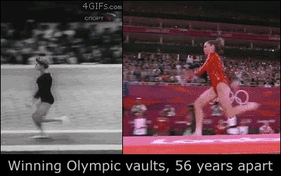 Опорный прыжок - победитель олимпиады