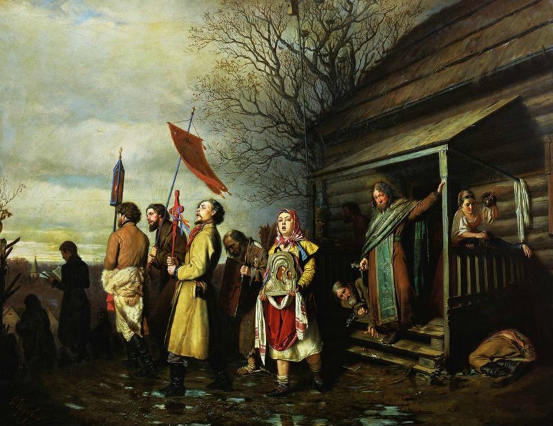 Перов Василий Григорьевич - Сельский крестный ход на Пасхе (1861)