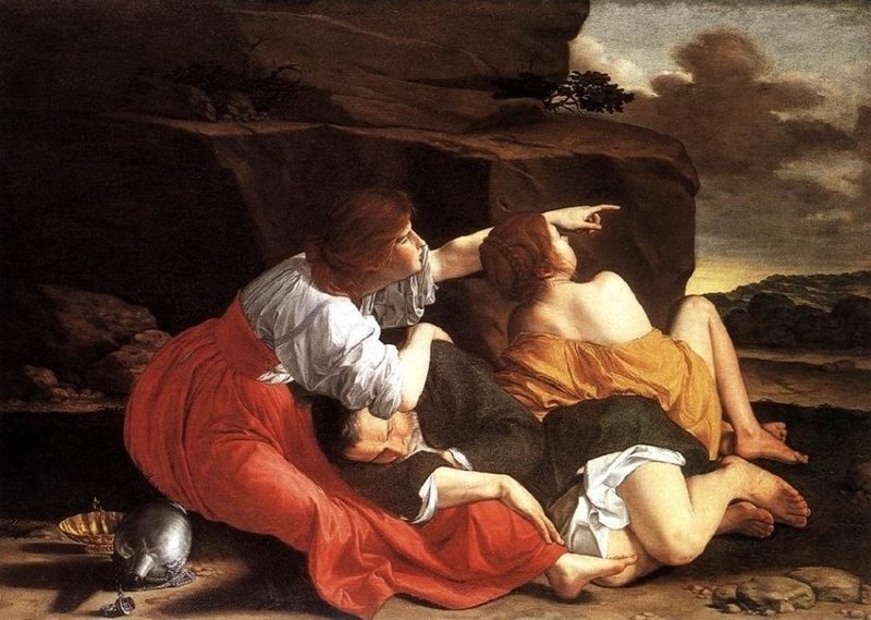 Лот и его дочери ок.1621__Джентилески, Орацио (1563–1639)
