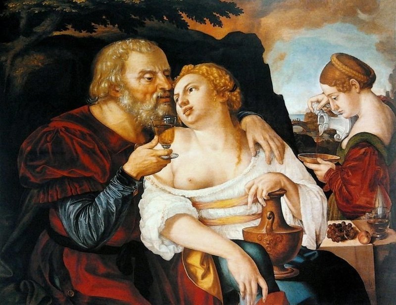 Георг Пенц (1500–1550) Lot and his daughters. Дата 1544