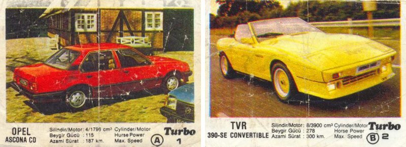 А это первая серия вкладышей Turbo. С легендарным для нас тогдашних 50-м номером. В глаза я их таки ни одну и не увидел. Спустя 20 лет Интернет открыл для меня легенду из детства.
