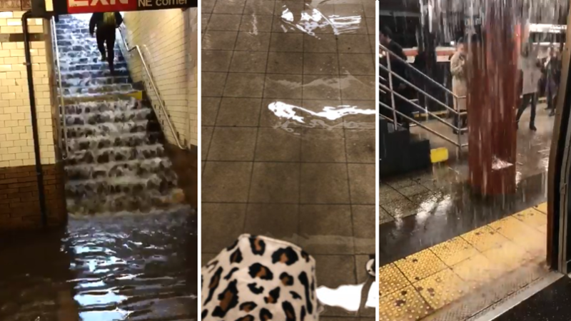 Видео: метро в Нью-Йорке затопило из-за сильного ливня