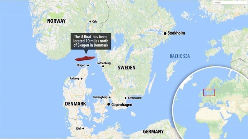 У берегов Дании найдена гитлеровская подлодка