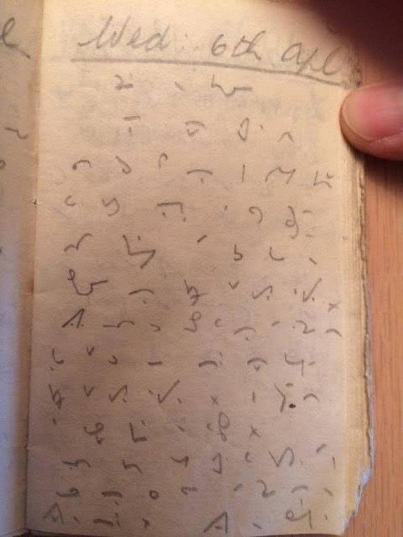 Вот как выглядит зашифрованный дневник 100-летней выдержки