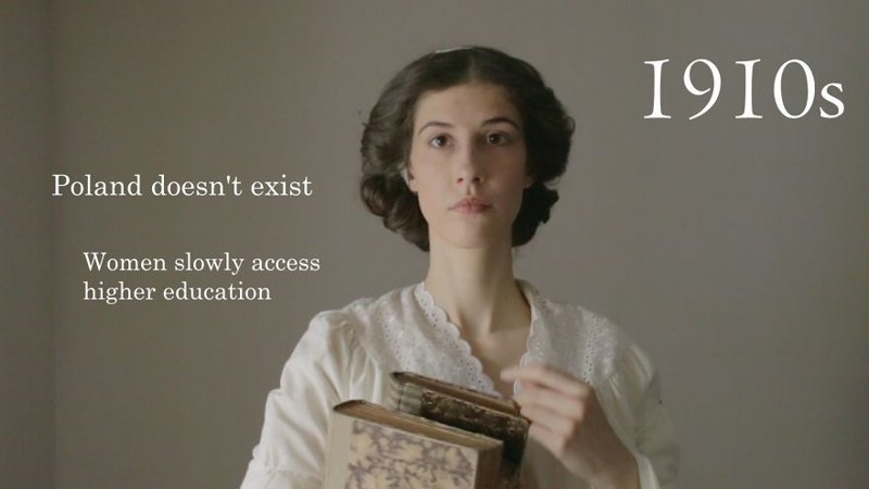 1910-е - Польша тогда еще не существовала, и была оккупирована тремя странами. Женщины начали получать высшее образование. 