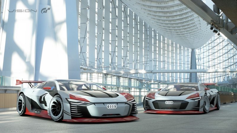 Но особого внимания заслуживает работа Audi для Gran Turismo Sport, вышедшая в 2018 году. Марка сделала сразу два виртуальных спорткара.
