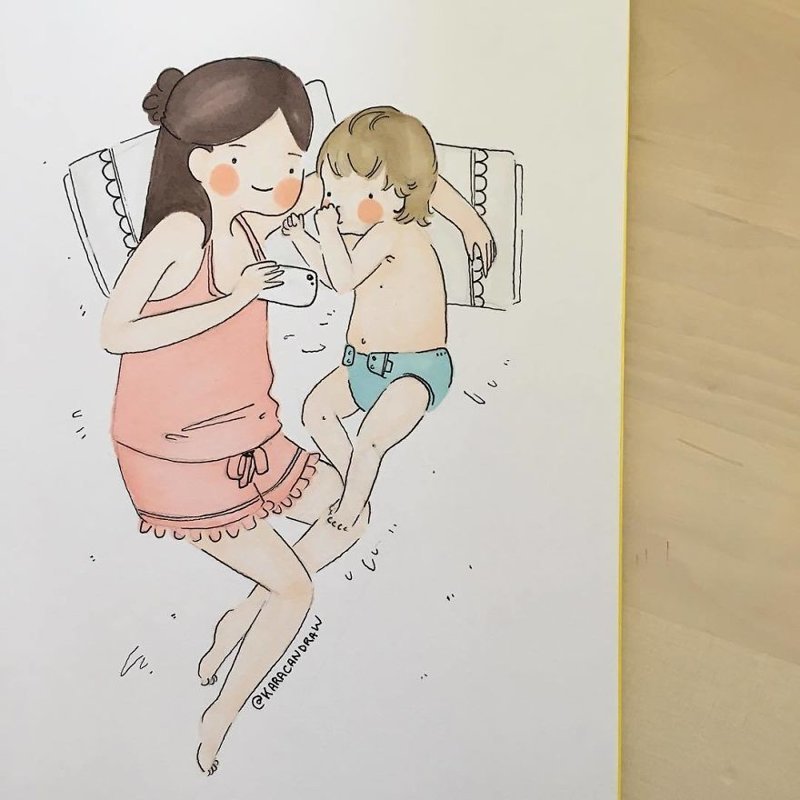 Мама описывает жизнь с ребенком в картинках